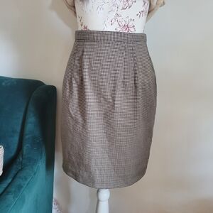 Vintage Express Brown above Knee-Length Pencil Skirt Size 2